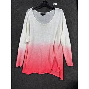 Lane Bryant Knit Sweater Womens Size 22/24 Ombre Long Sleeve Lightweight Linen